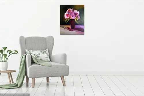 Quadros Decorativos Floral Vaso Vermelho Presente de Natal