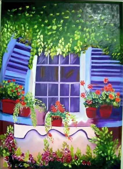 Quadros Decorativos Flores na Janela Presente de Natal