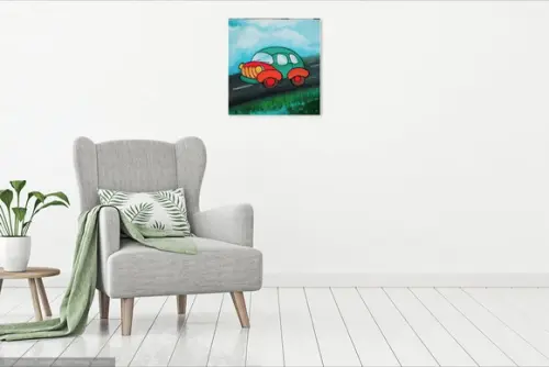 Quadros Decorativos Fusca Quarto Bebê Mãe Presente de Natal
