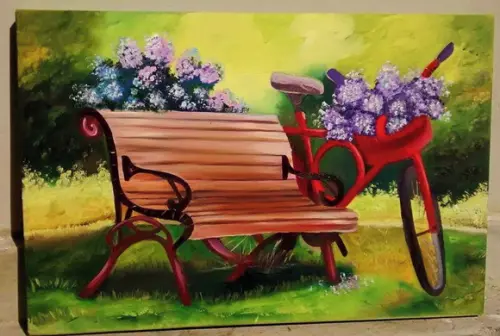 Quadros Decorativos Hortênsias Bike Presente de Natal