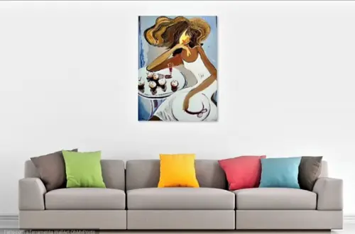 Quadros Decorativos Mulher Cofee Time Presente de Natal