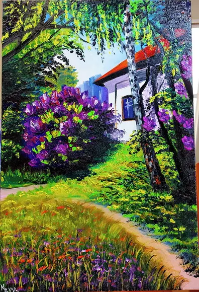 Quadros Decorativos Paisagem Azaléias Presente de Natal