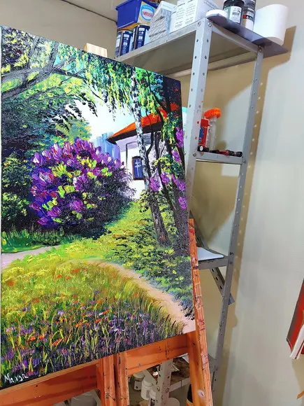 Quadros Decorativos Paisagem Azaléias Presente de Natal
