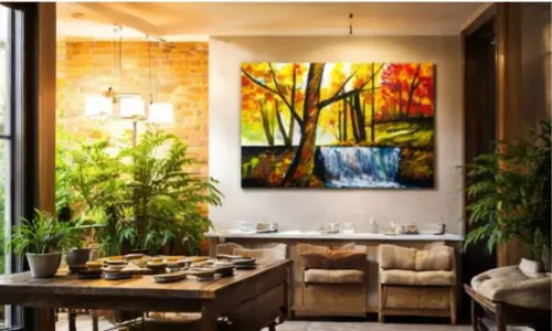 Quadros Decorativos Paisagem Cachoeira Presente de Natal