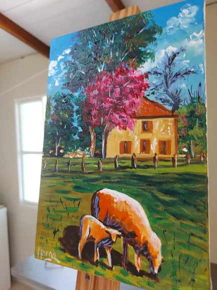 Quadros Decorativos Paisagem Campo Ovelha Presente de Natal