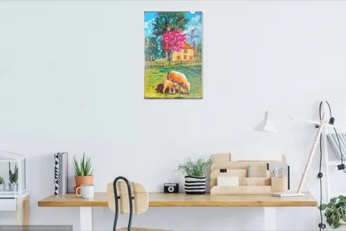 Quadros Decorativos Paisagem Campo Ovelha Presente de Natal