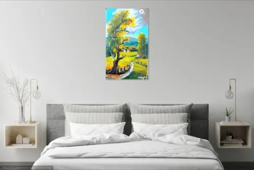 Quadros Decorativos Paisagem Casa no Campo Presente de Natal