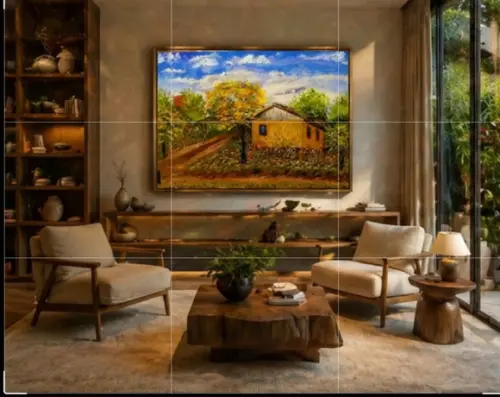 Quadros Decorativos Paisagem Casa Amarela Presente de Natal