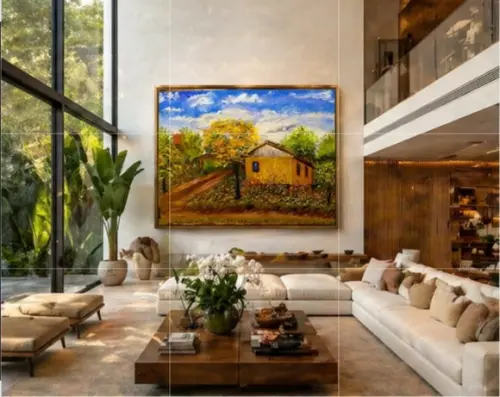 Quadros Decorativos Paisagem Casa Amarela Presente de Natal