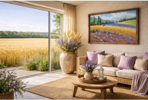 Quadros Decorativos Paisagem Colheita Presente de Natal