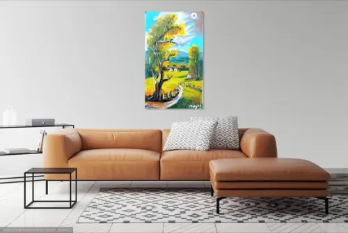 Quadros Decorativos Paisagem Casa no Campo Presente de Natal