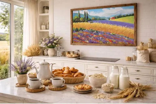 Quadros Decorativos Paisagem Colheita Presente de Natal