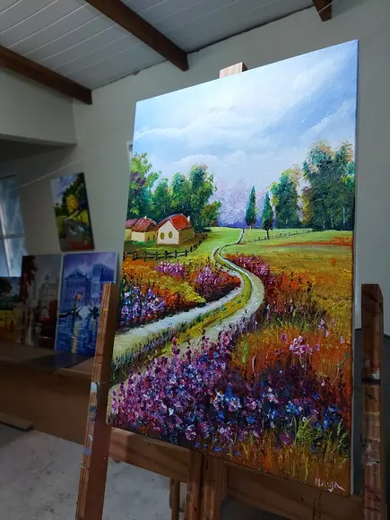 Quadros Decorativos Paisagem Estradinha Presente de Natal
