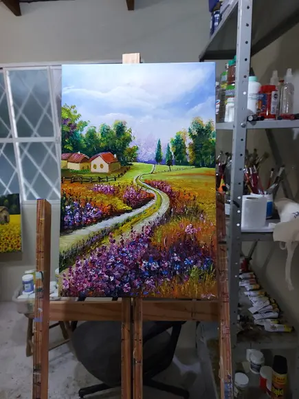 Quadros Decorativos Paisagem Estradinha Presente de Natal