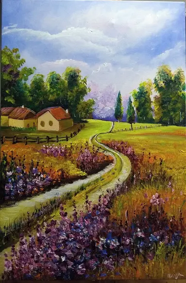 Quadros Decorativos Paisagem Estradinha Presente de Natal