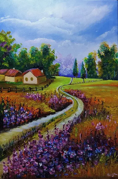 Quadros Decorativos Paisagem Estradinha Presente de Natal
