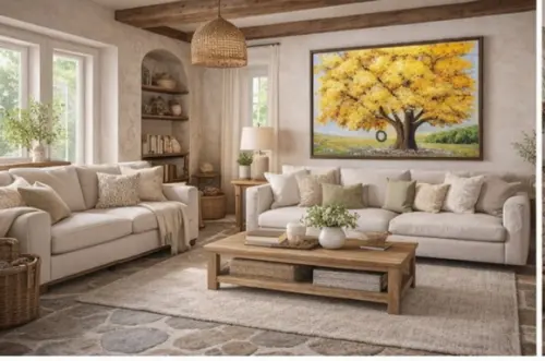 Quadros Decorativos Paisagem Ipê Amarelo Presente de Natal
