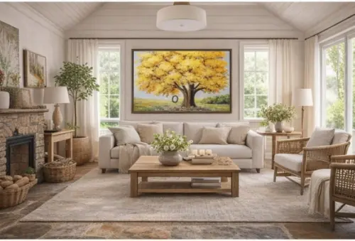 Quadros Decorativos Paisagem Ipê Amarelo Presente de Natal