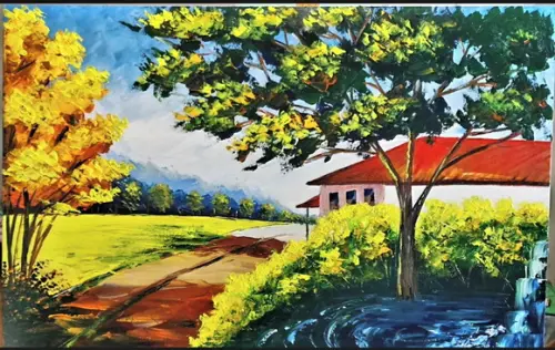 Quadros Decorativos Paisagem Ipê Amarelo Presente de Natal