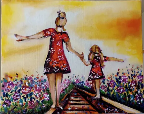 Quadros Decorativos Paisagem Mãe de Menina Presente de Natal