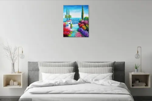 Quadros Decorativos Paisagem Mar Jardim Presente de Natal