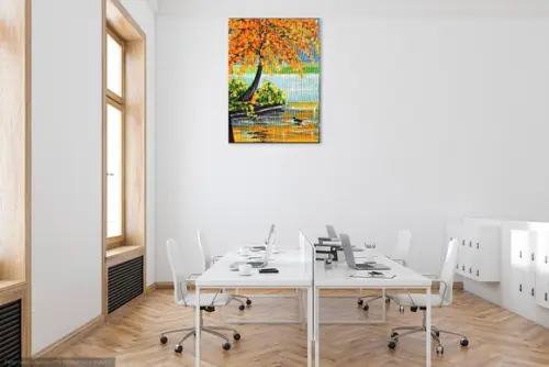 Quadros Decorativos Paisagem Pato no Lago Presente de Natal