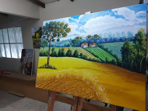 Quadros Decorativos Paisagem Trigal Presente de Natal