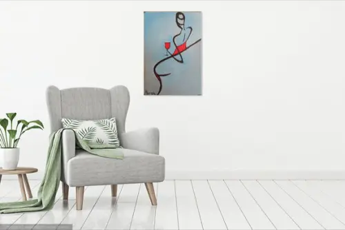 Quadros Decorativos para Sala Mulher Vinho Presente de Natal