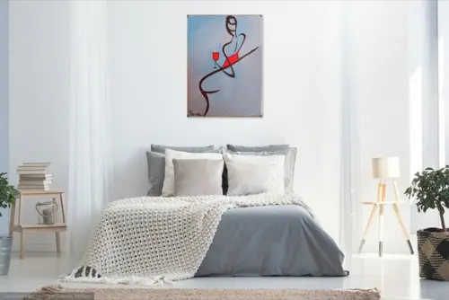 Quadros Decorativos para Sala Mulher Vinho Presente de Natal