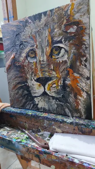 Quadros Decorativos para Sala Pintura em Tela Animais Leão