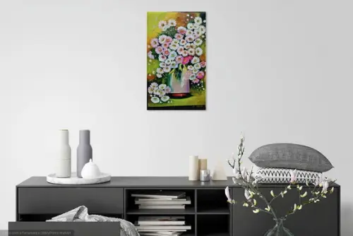 Quadros Decorativos para Sala Pintura em Tela Margaridas