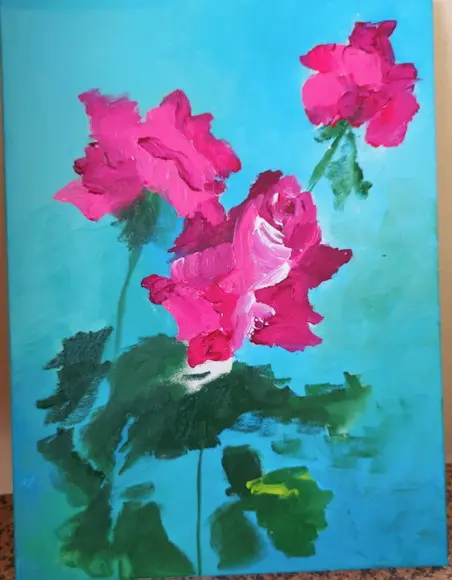 Quadros Decorativos para Sala Pintura em Tela Rosas Pink