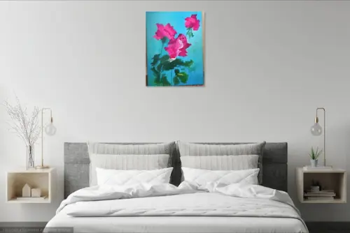 Quadros Decorativos para Sala Pintura em Tela Rosas Pink