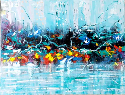 Quadros Decorativos Pintura em Tela Abstrato Moderno