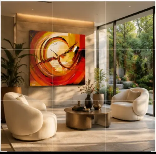 Quadros Decorativos Pintura em Tela Abstrato Pássaro Livre
