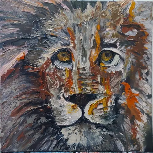 Quadros Decorativos Pintura em Tela Animais Felinos Leão
