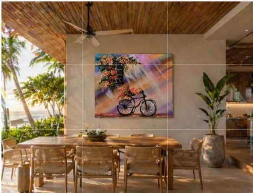 Quadros Decorativos Pintura em Tela Bicicleta Bike Magrela