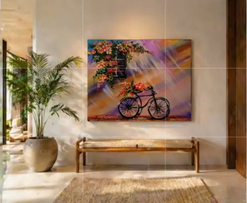 Quadros Decorativos Pintura em Tela Bicicleta Bike Magrela