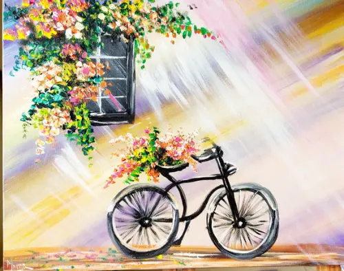 Quadros Decorativos Pintura em Tela Bicicleta Bike Magrela