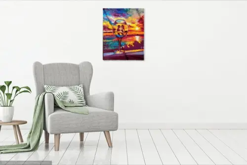 Quadros Decorativos Pintura em Tela Dia dos Namorados Vinho