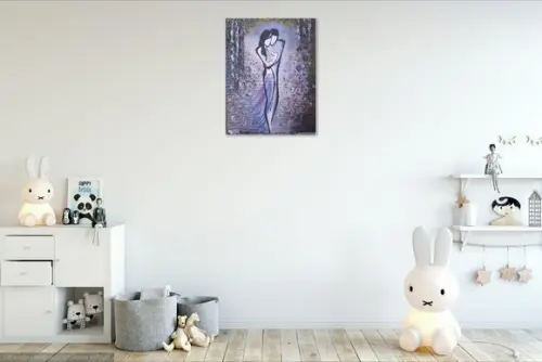 Quadros Decorativos Pintura em Tela Família Pai Mãe Filho