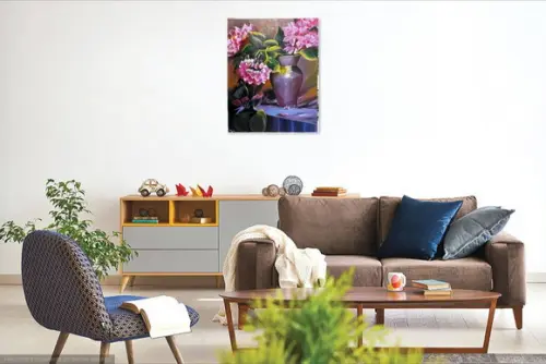 Quadros Decorativos Pintura em Tela Floral Presente de Natal
