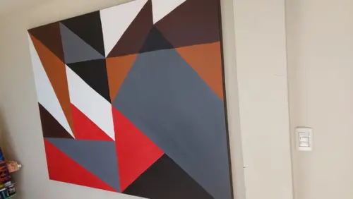 Quadros Decorativos Pintura em Tela Geométrico Abstrato