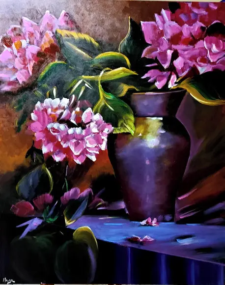Quadros Decorativos Pintura em Tela Floral Presente de Natal