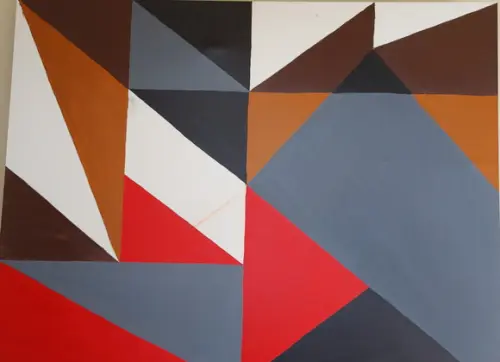 Quadros Decorativos Pintura em Tela Geométrico Abstrato