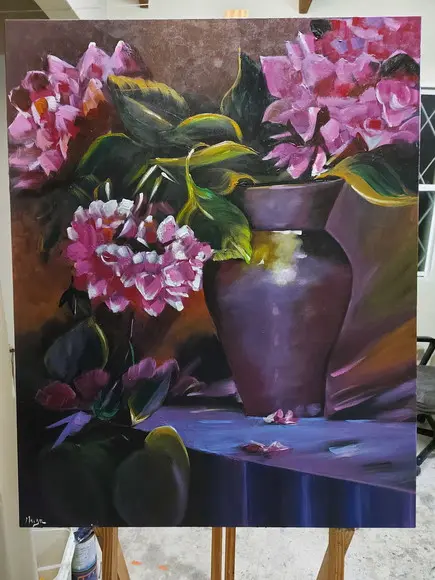 Quadros Decorativos Pintura em Tela Floral Presente de Natal