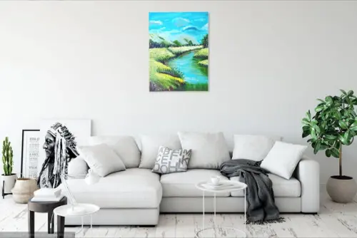 Quadros Decorativos Pintura em Tela Paisagem Montanhas