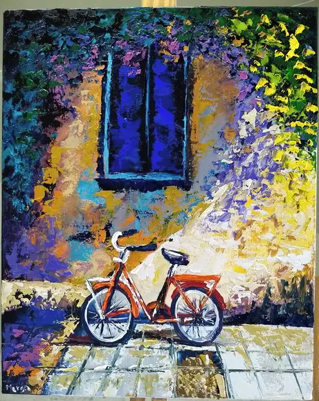 Quadros Decorativos Pintura Tela Esporte Ciclistas Bicicleta