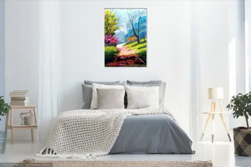 Quadros Decorativos Pintura Tela Paisagem Caminho Primavera