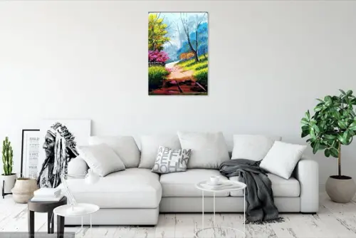 Quadros Decorativos Pintura Tela Paisagem Caminho Primavera